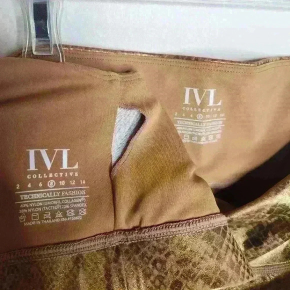 IVL Collective Bronze Snakeskin Legging/bra Set Size 8 - Picture 10 of 11